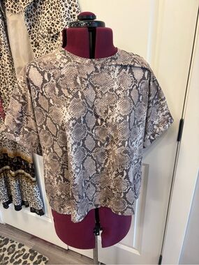 Snake Print Short Sleeve Top